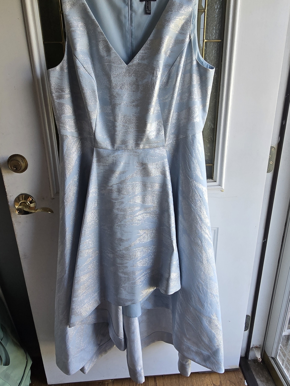 Adrianna Papell Light Blue Lined Dress with Branded Neck Label